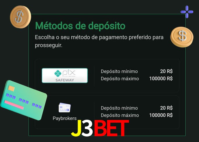 O cassino J3BET oferece uma grande variedade de métodos de pagamento